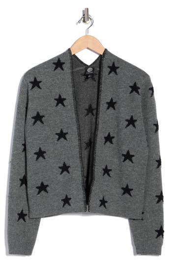 Bobeau Star Cardigan In Gray