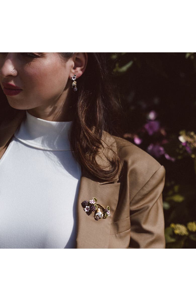 Bill Skinner Studio Blackberry & Mouse Brooch, Alternate, color, Blackberry & Mouse