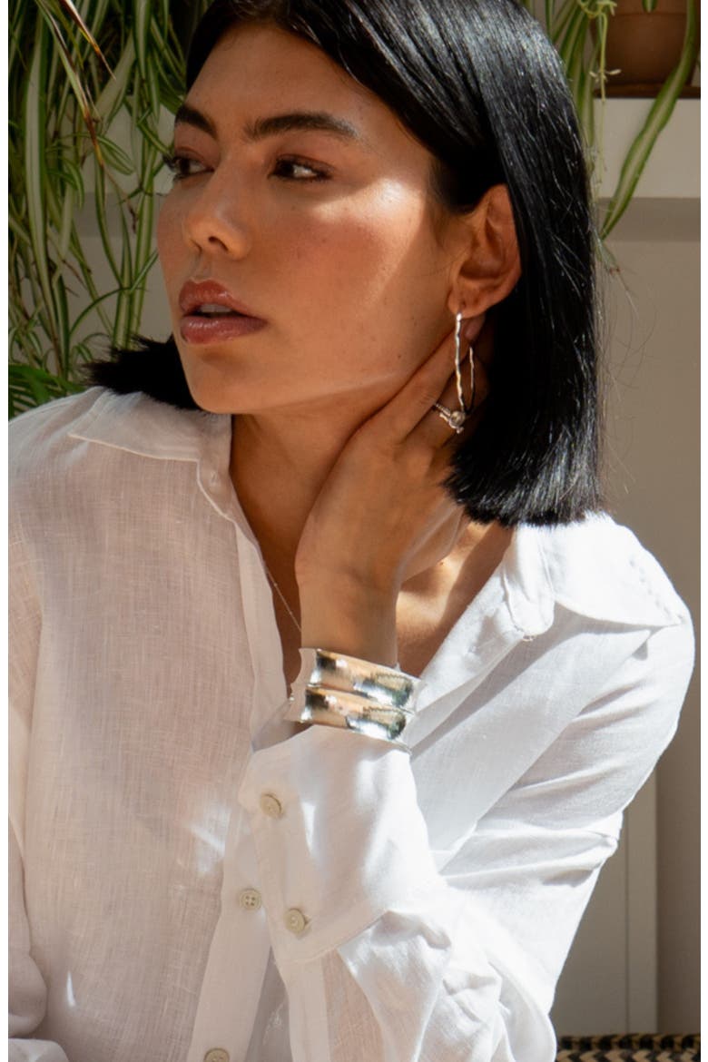 Double Concave Nomad Cuff, Alternate, color, Sterling Silver