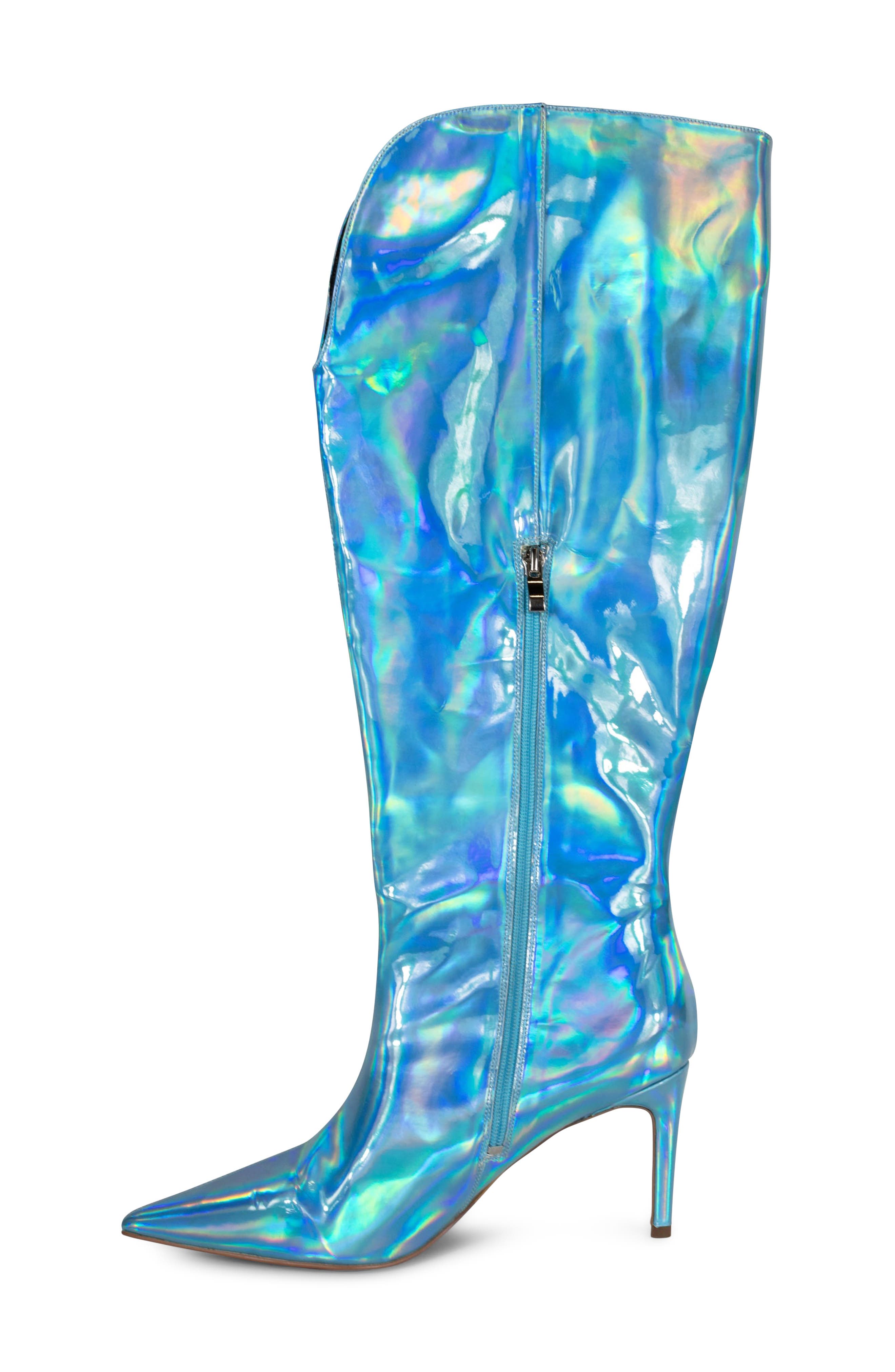 Kay Faux Leather Knee High Boot, Alternate, color, BLUE