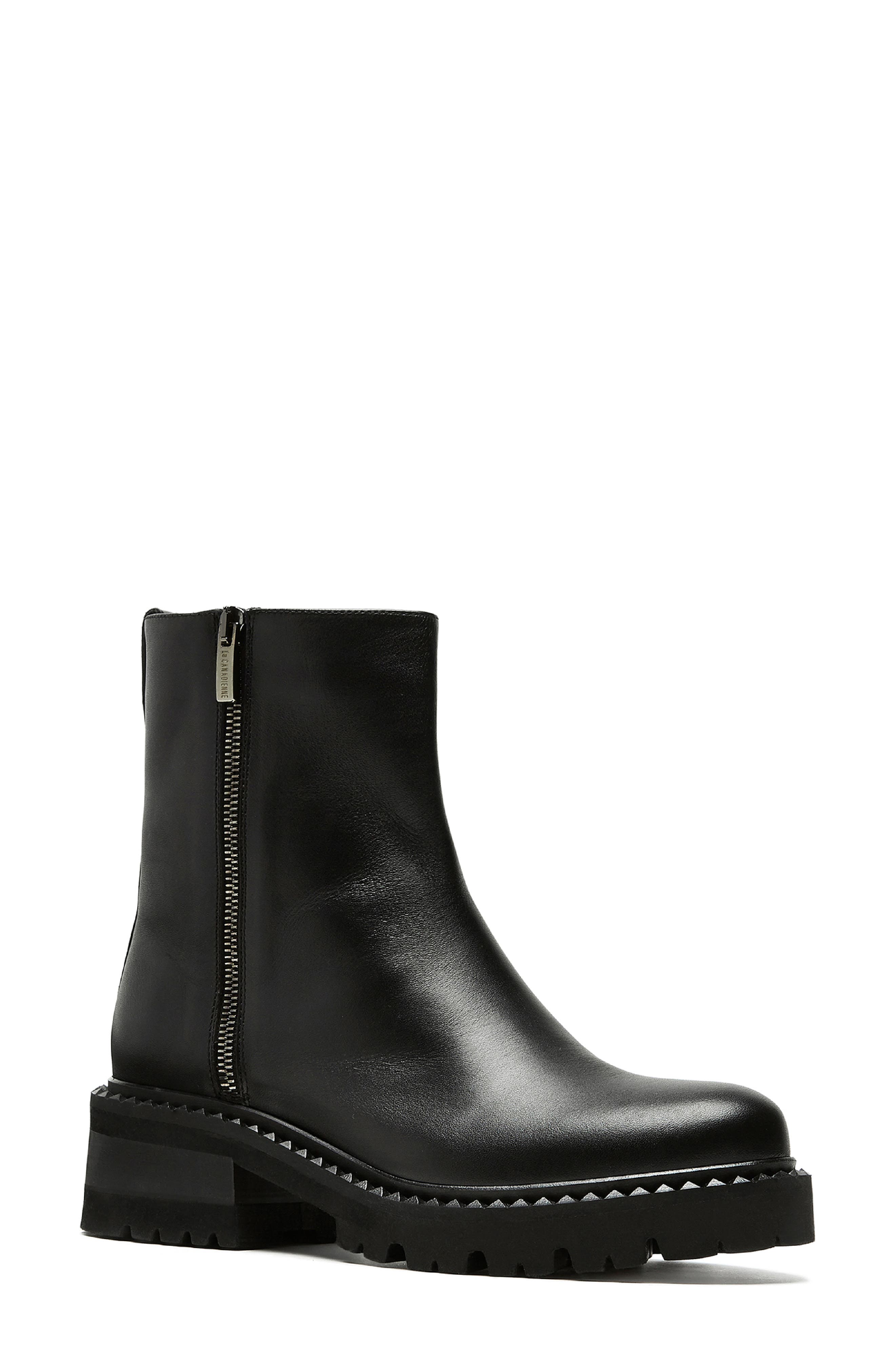 La Canadienne Crew City Dry<sup>™</sup> Waterproof Moto Boot, Main, color, Black Leather