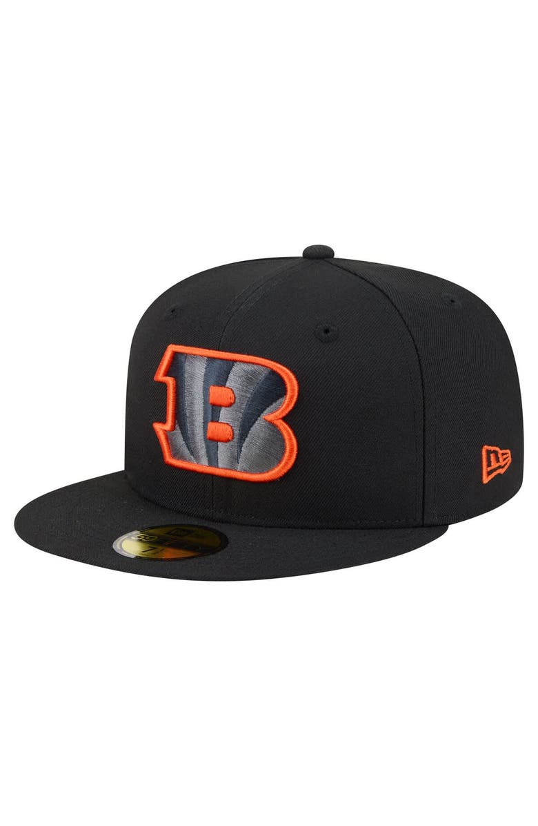New Era Men's New Era  Black Cincinnati Bengals Color Pop 59FIFTY Fitted Hat, Main, color, Black