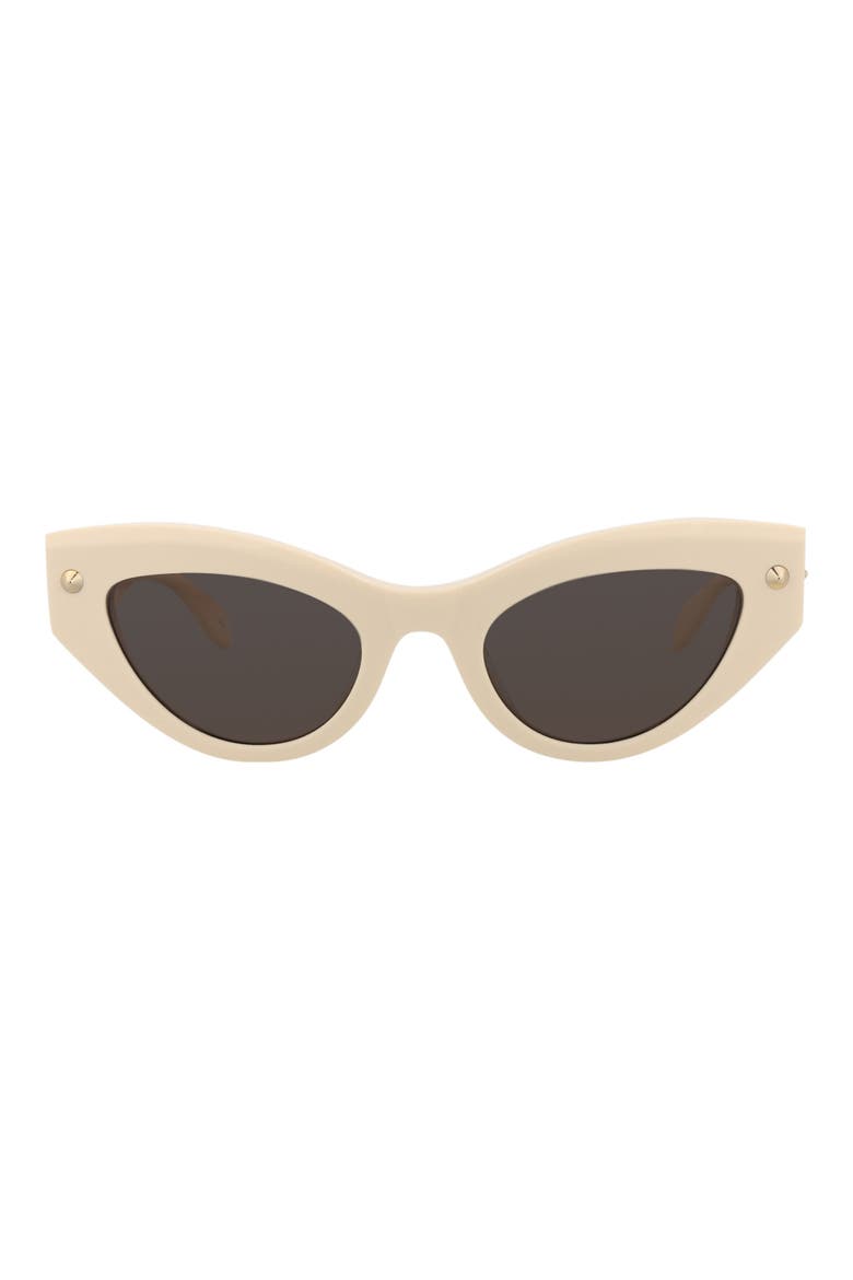 52mm Cat Eye Sunglasses, Main, color, IVORY IVORY GREY
