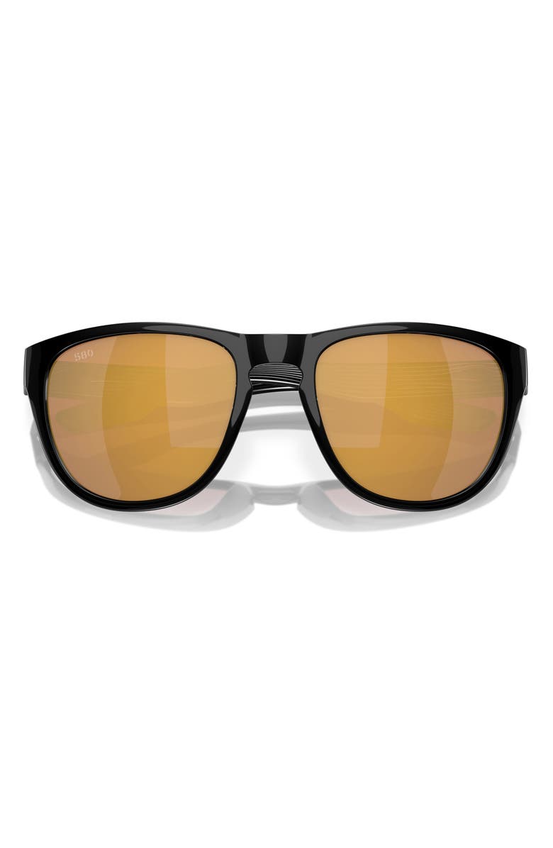 Costa Del Mar 62mm Square Sunglasses, Alternate, color, Matte Black/ Gold Mirror 580G