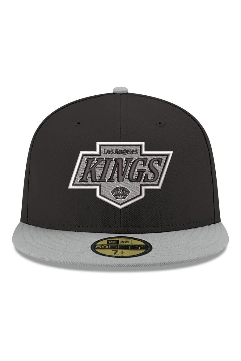 Men's New Era  Black Los Angeles Kings Core Logo Two-Tone 59FIFTY Fitted Hat, Alternate, color, Black