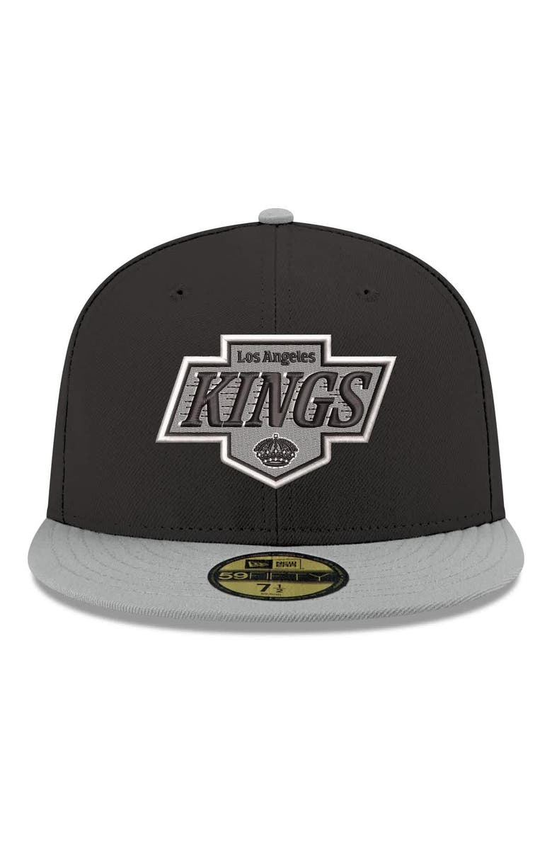 New Era Men's New Era  Black Los Angeles Kings Core Logo Two-Tone 59FIFTY Fitted Hat, Alternate, color, Black