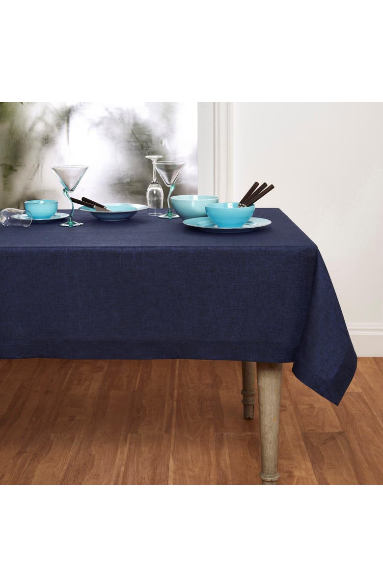 Solino Home Linen Table Throw - Athena, Main, color, Chambray Navy