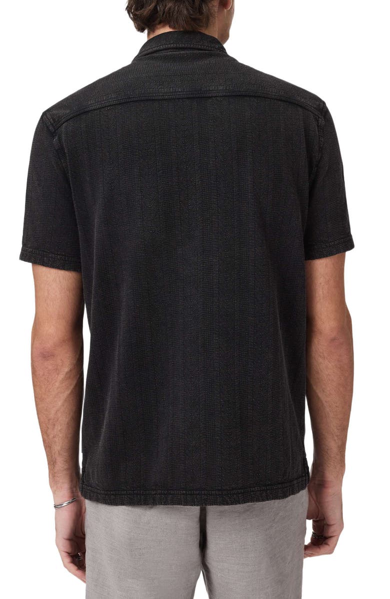 John Varvatos Amadora Organic Cotton Button-Up Camp Shirt, Alternate, color, Black