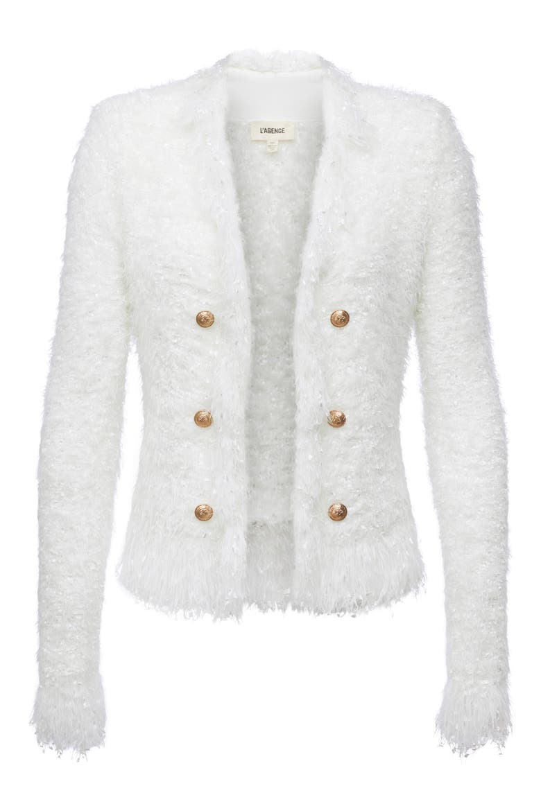 Knit Cardigan, Alternate, color, WHITE