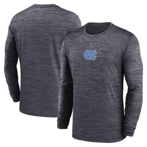 Shop Jordan Brand Black North Carolina Tar Heels 2025 Sideline Velocity Performance Long Sleeve T-shirt