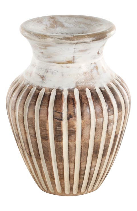Textured Mango Wood Vase