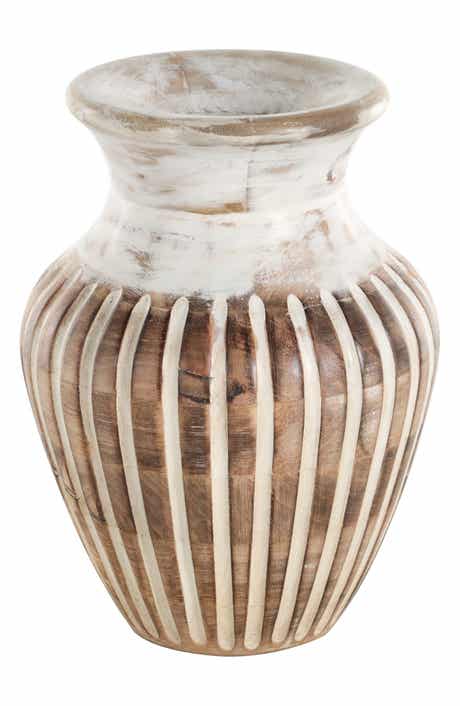 SONOMA SAGE HOME Textured Mango Wood Vase