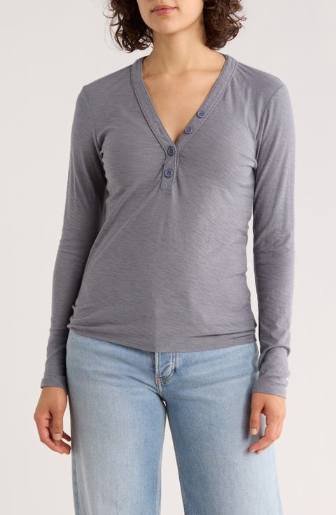 Long Sleeve Slub Jersey Henley