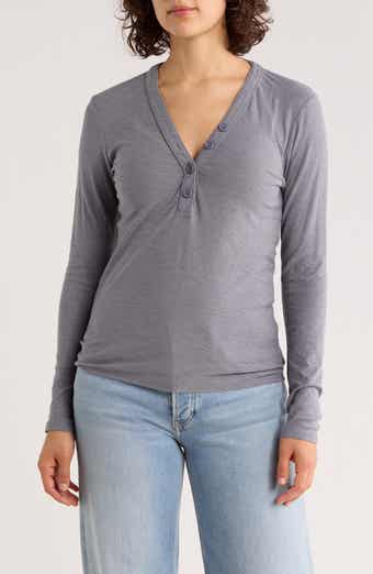 James Perse Long Sleeve Slub Jersey Henley