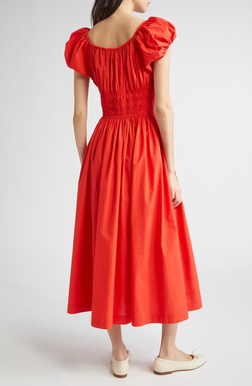 Doen Dôen Quinn Organic Cotton Poplin Maxi Dress In Red