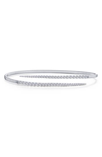 Lafonn Milano Bypass Simulated Diamond Bangle Bracelet In Silver