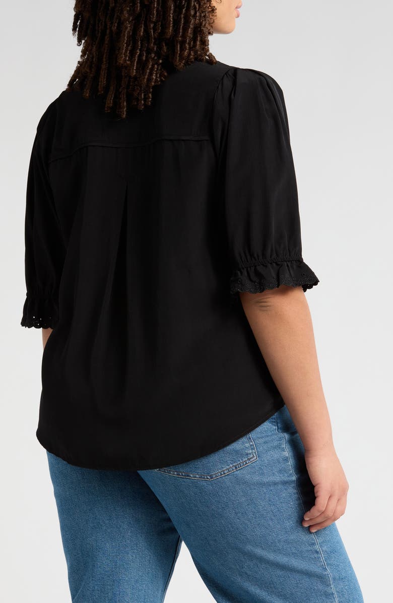 Wit & Wisdom Eyelet Peasant Blouse, Alternate, color, 
