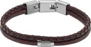 Fossil Machine Multi-Strand Leather Bracelet