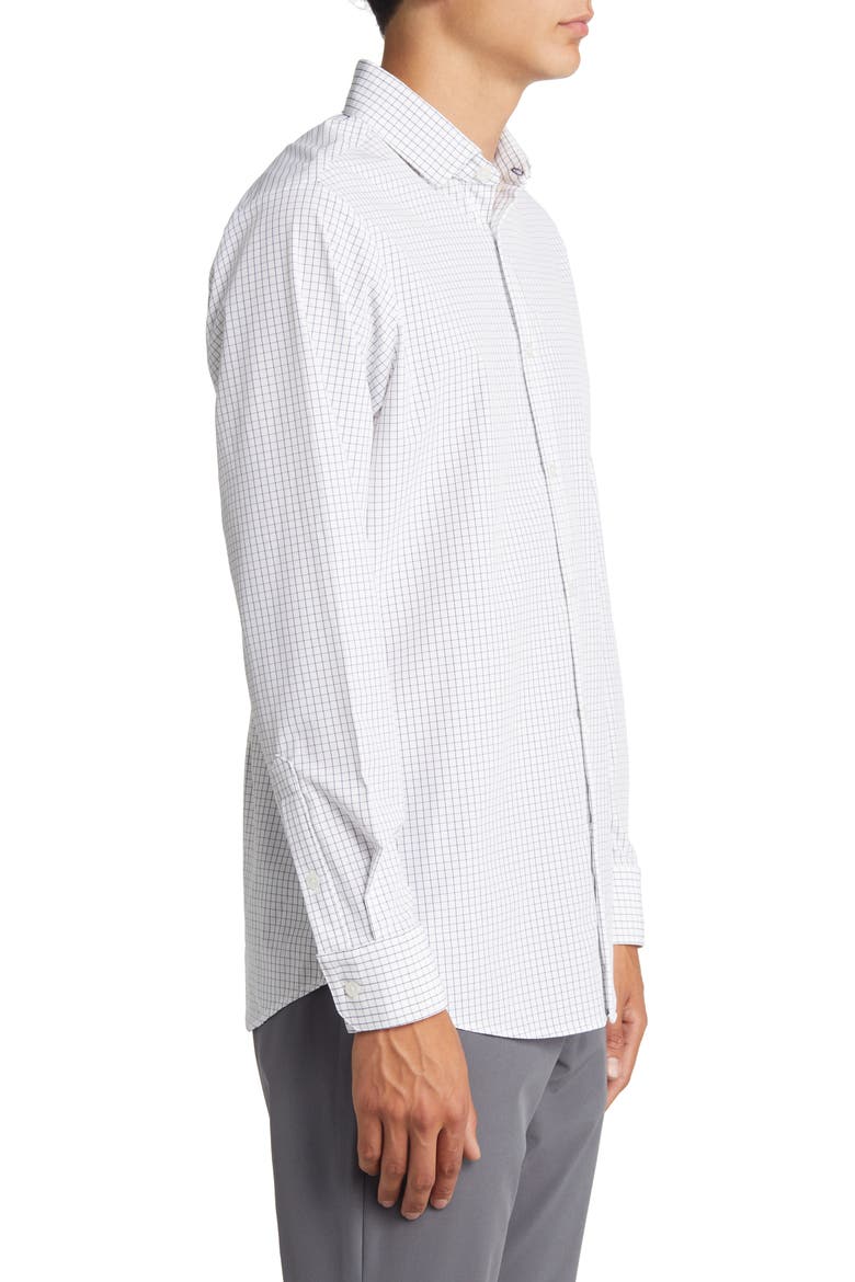 Men's Leeward Trim Fit Tattersall Button-Up Shirt, Alternate, color, WHITE