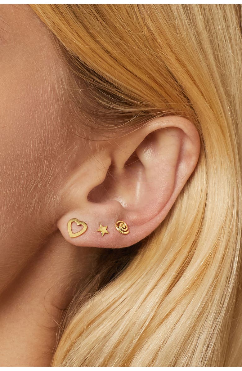 Oradina 10K Gold Starry Night Stud Earrings, Alternate, color, Yellow Gold