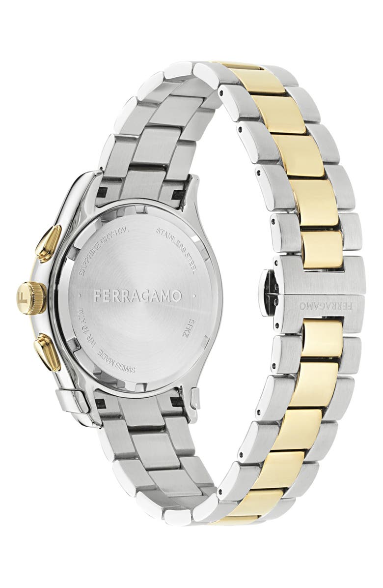 FERRAGAMO 1927 Chronograph Bracelet Watch, 42mm, Alternate, color, Two Tone Green