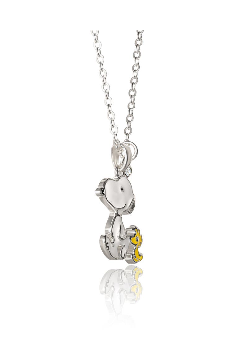 Snoopy and Woodstock 3D Pendant Necklace, Alternate, color, Silver