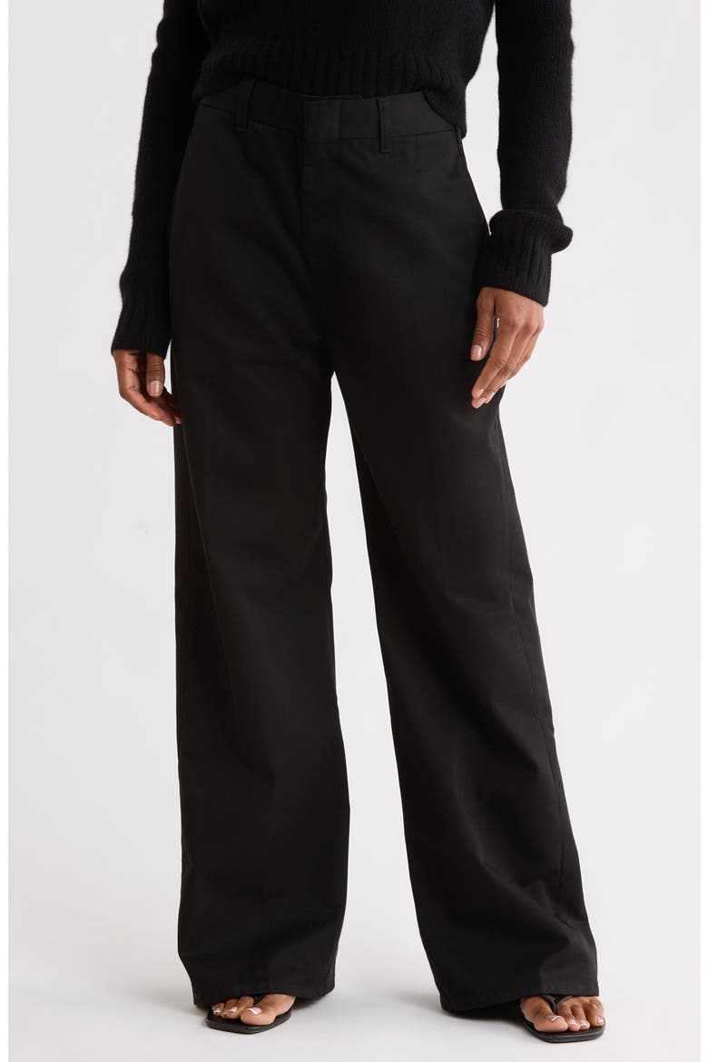 Super Wide High Waist Trouser Jeans, Main, color, BLACK
