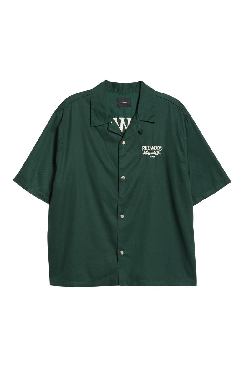 Embroidered Graphic Camp Shirt, Alternate, color, GREEN