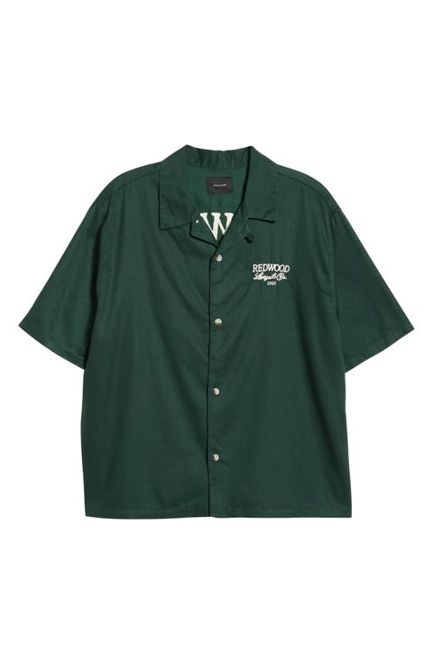 Embroidered Graphic Camp Shirt