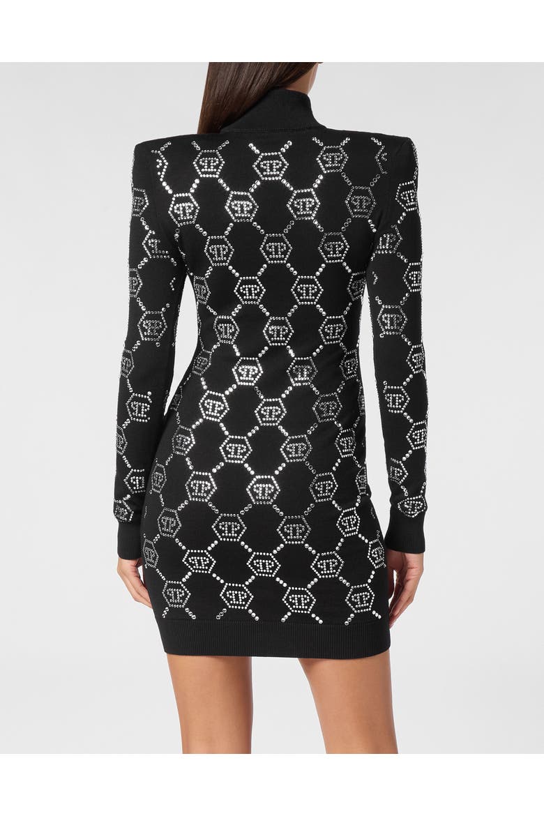 Knit Dress Monogram Women, Alternate, color, black