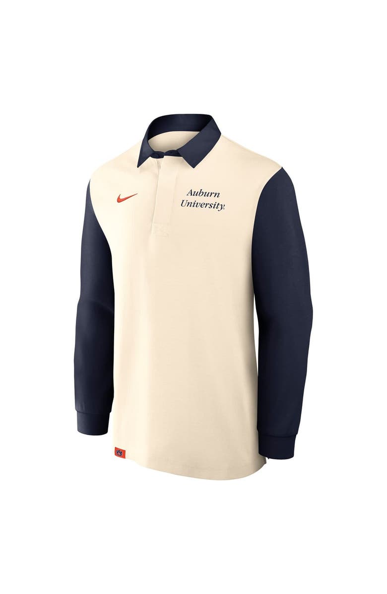 Nike Men's Nike Tan/Navy Auburn Tigers Rugby Long Sleeve Shirt, Alternate, color, Tan