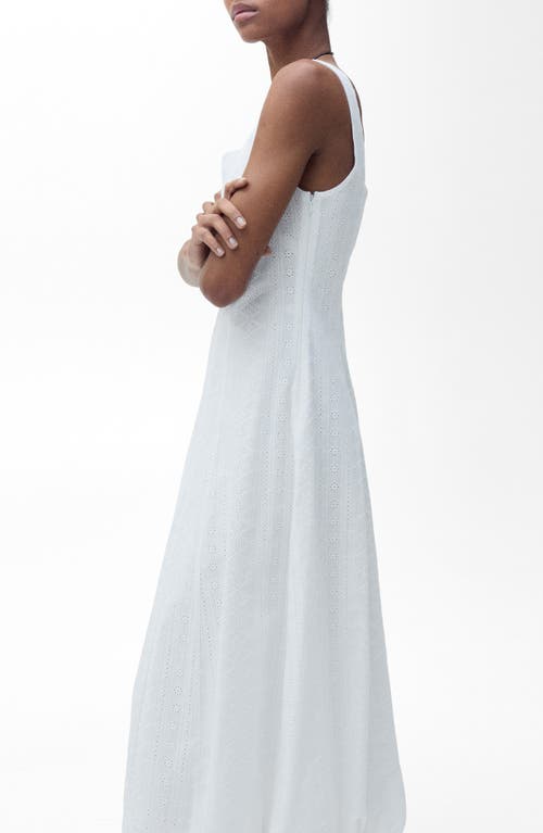 Mango Embroidered Bubble Hem Sleeveless Midi Dress