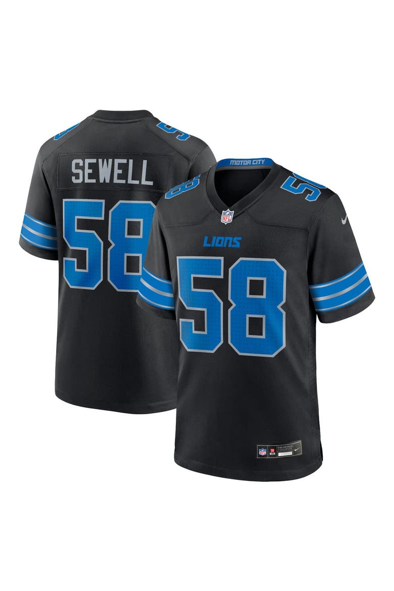 Men's Nike Penei Sewell Black Detroit Lions 2nd Alternate Game Jersey, Main, color, Black