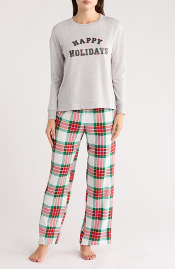 Jaclyn Long Sleeve Pullover & Pants Pajamas In Multi
