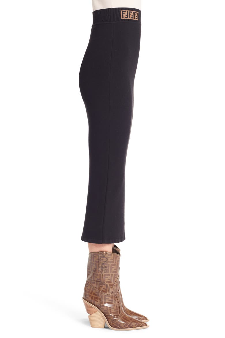 Logo Waist Pencil Skirt, Alternate, color, BLACK