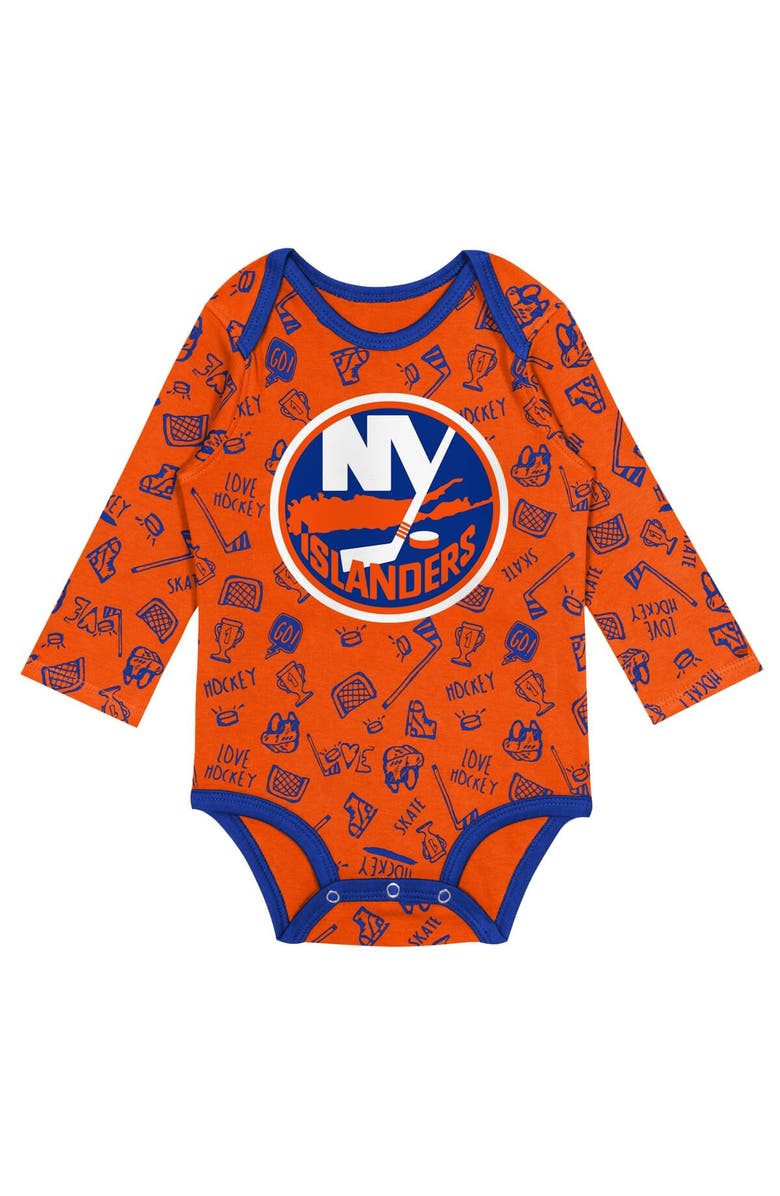 Outerstuff Infant Orange New York Islanders Dynamic Defender Long Sleeve Bodysuit, Alternate, color, Orange