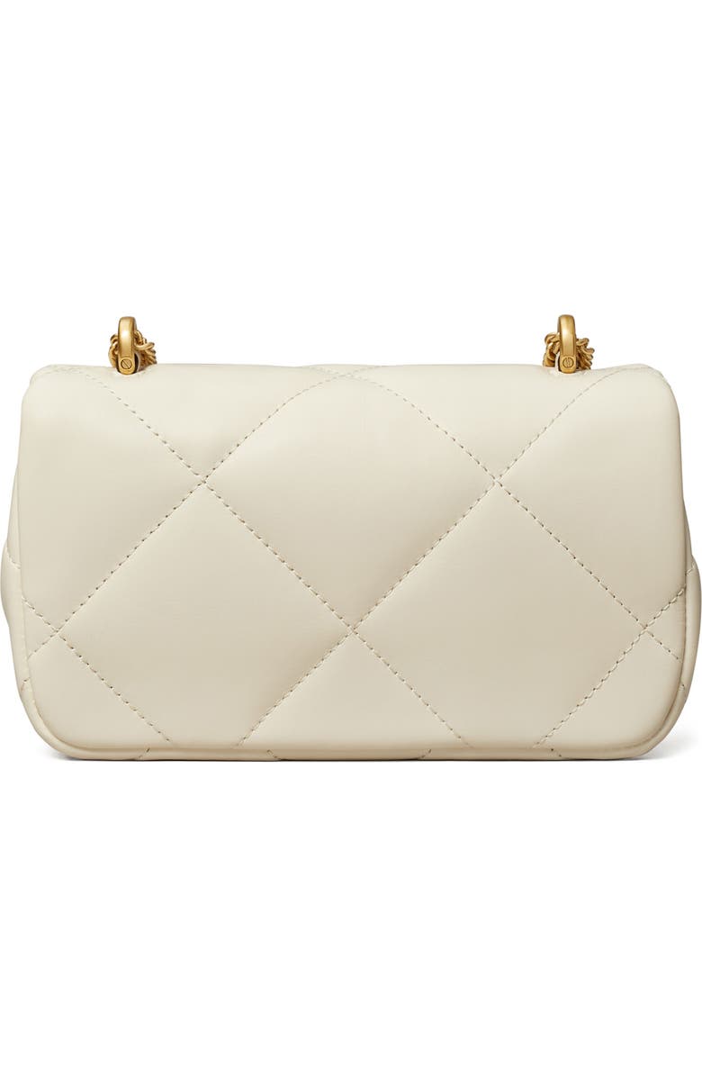 Tory Burch Kira Mini Diamond Quilted Leather Crossbody Bag, Alternate, color, Warm White