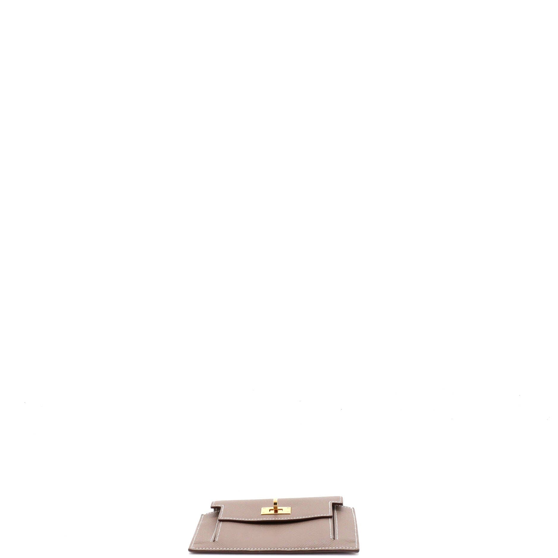 Pre-Owned Hermes Kelly Pocket Compact Wallet Epsom, Alternate, color, Etoupe