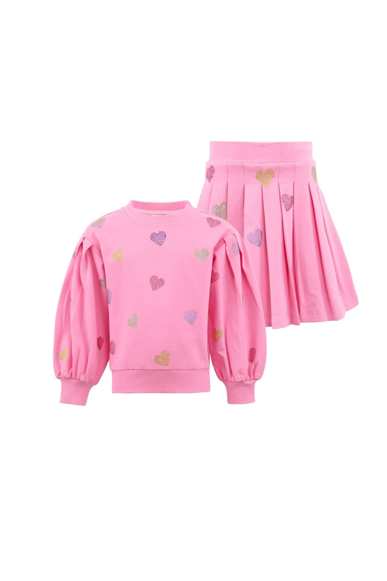 Sparkle Hearts Set, Main, color, Pink