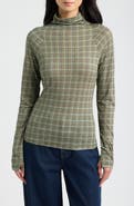 rag & bone Shaw Paneled Plaid Turtleneck T-Shirt
