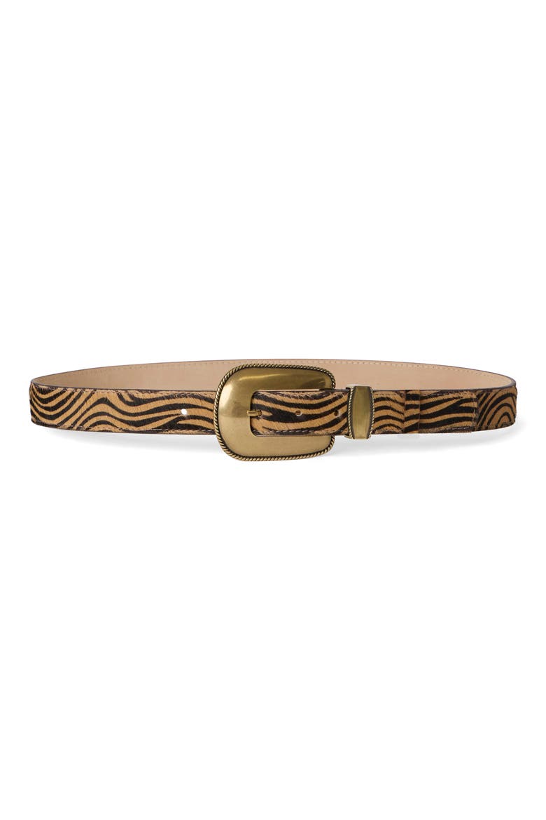 Walker Genuine Calf Hair Belt, Main, color, TIGER BRASS