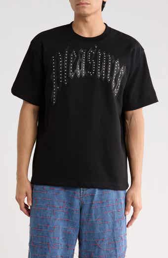 Twitch Leather Appliqué & Rhinestone T-Shirt