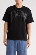 PLEASURES Twitch Leather Appliqué & Rhinestone T-Shirt