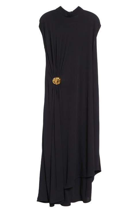 Cape Back Crepe Jersey Midi Dress