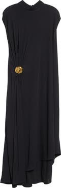 Bottega Veneta Cape Back Crepe Jersey Midi Dress