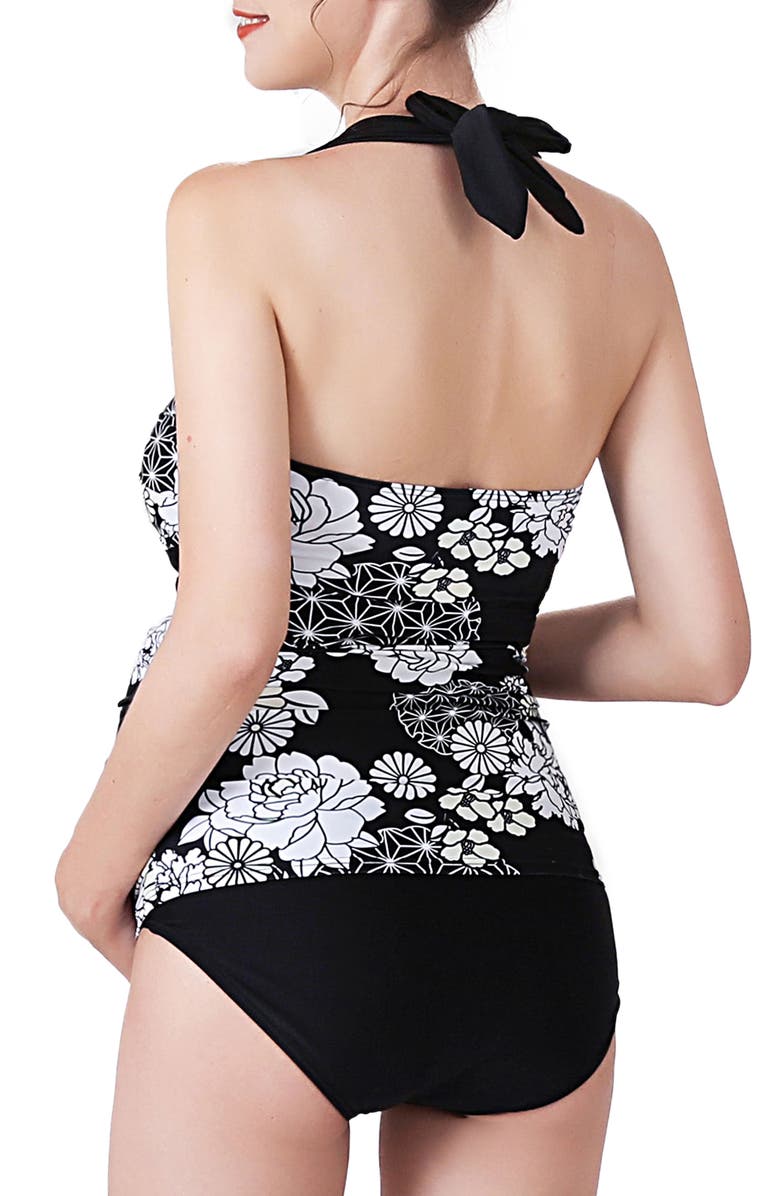 Kimi and Kai Chana Floral Print Two-Piece Maternity Swimsuit, Alternate, color, 