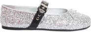 Miu Miu Bow Glitter Mary Jane Ballerina Flat