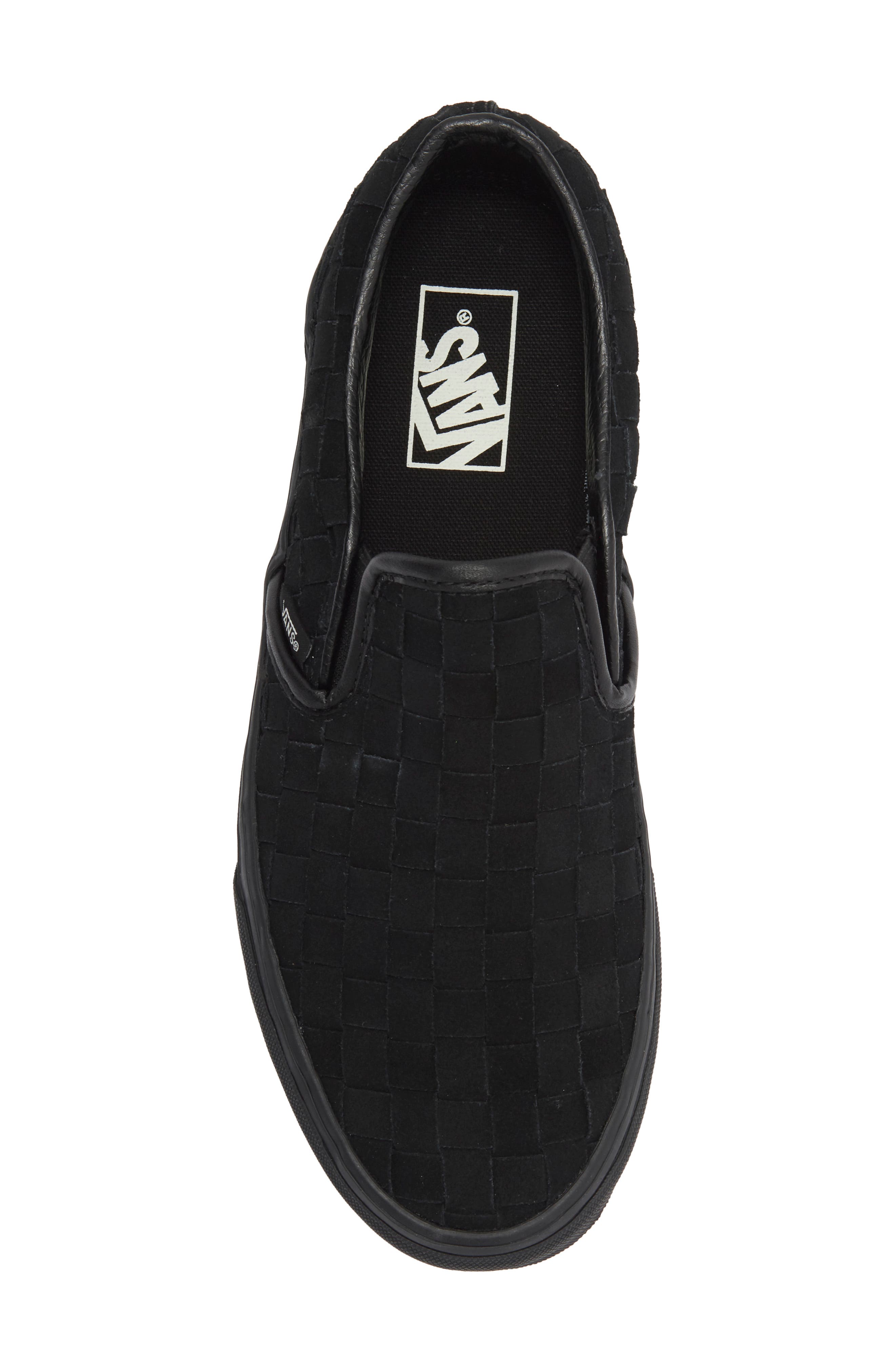 Classic Slip-On Sneaker, Alternate, color, WOVEN SUEDE BLACK/BLACK