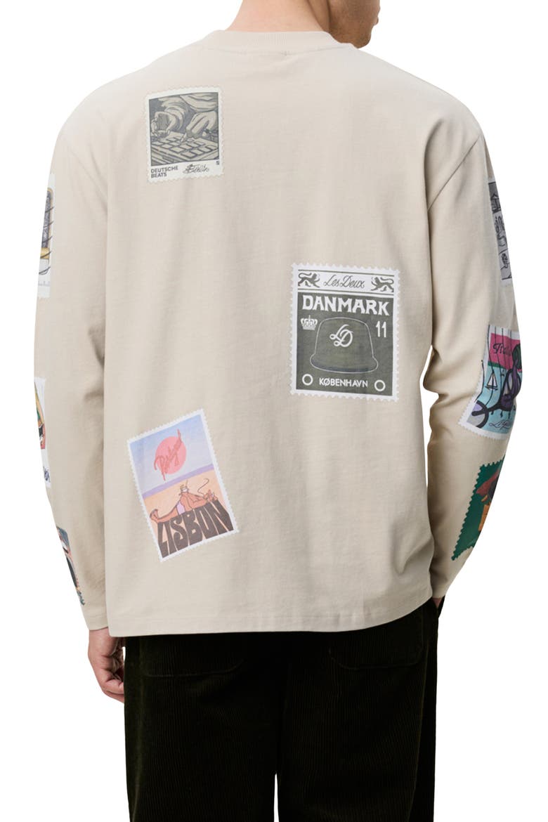 Stamp Graphic Long Sleeve T-Shirt, Alternate, color, LIGHT SAND