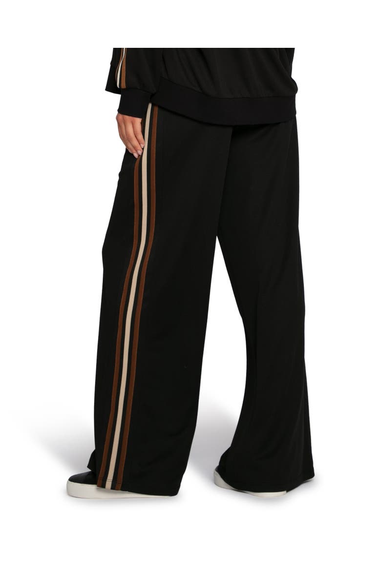 Beach Front Striped Wide Leg Pants, Alternate, color, Black